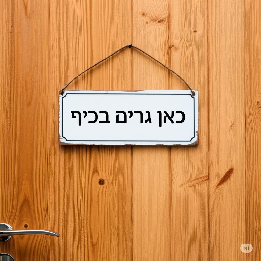 שלט לדלת "כאן גרים בכיף" - נוצר באמצעות Gemini 2.0 Flash Preview Image Generation. היחיד שיוצר תמונות עם כיתוב בעברית (נוצר באמצעות AI) שלט לדלת "כאן גרים בכיף" - נוצר באמצעות Gemini 2.0 Flash Preview Image Generation