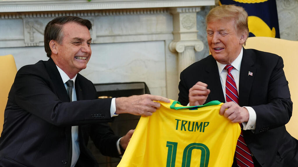 דונלד טראמפ ו ז'איר בולסונארו תמונה מ2019 ז'איר בולסונרו