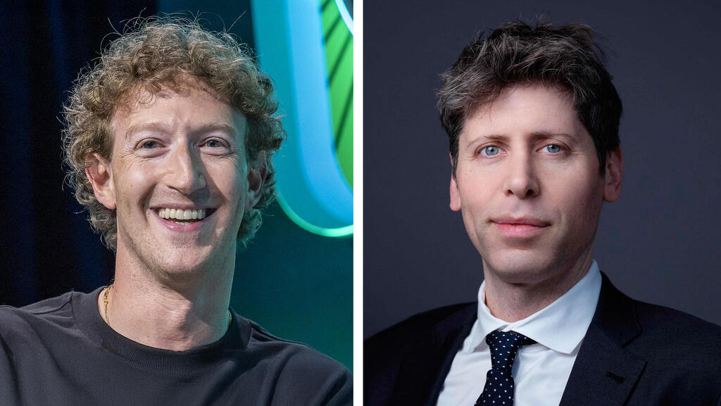 מימין מנכ"ל OpenAI סם אלטמן ומנכ"ל מטא מארק צוקרברג