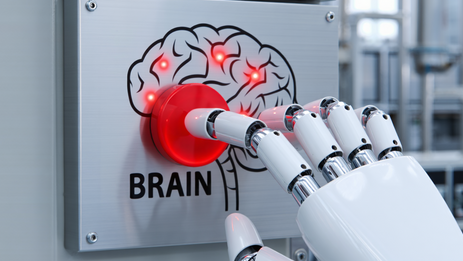 רובוט מכבה מוח של אדם AI בינה מלאכותית