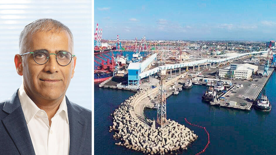 רציף הגרעינים בנמל אשדוד לצד מנכ"ל נמל אשדוד ניסן לוי
