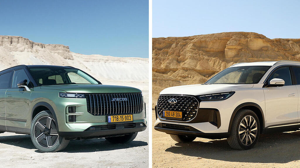 מימין רכב צ'רי טיגן 8 ורכב ג'אקו 7