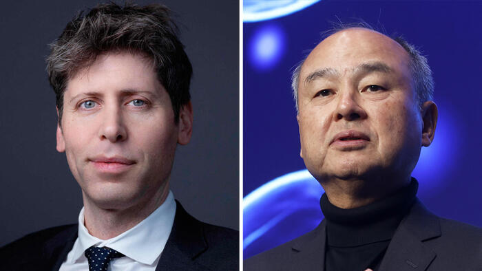 מסיושי סאן מייסד סופטבנק ו סם אלטמן מנכ"ל Open AI