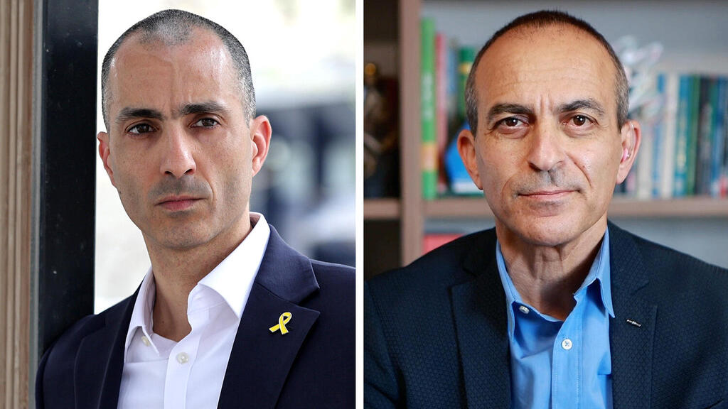 מימין יו"ר מגדל החזקות הבורסאית רוני גמזו ו עמית גל  הממונה על שוק ההון הביטוח והחיסכון