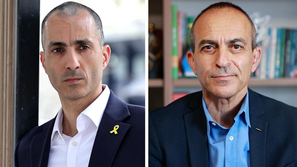 מימין יו"ר מגדל החזקות הבורסאית רוני גמזו ו עמית גל  הממונה על שוק ההון הביטוח והחיסכון