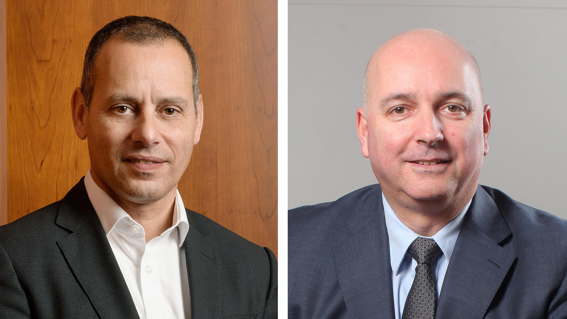 מימין מנכ"ל מיטב אילן רביב ומנכ"ל הפניקס אייל בן סימון