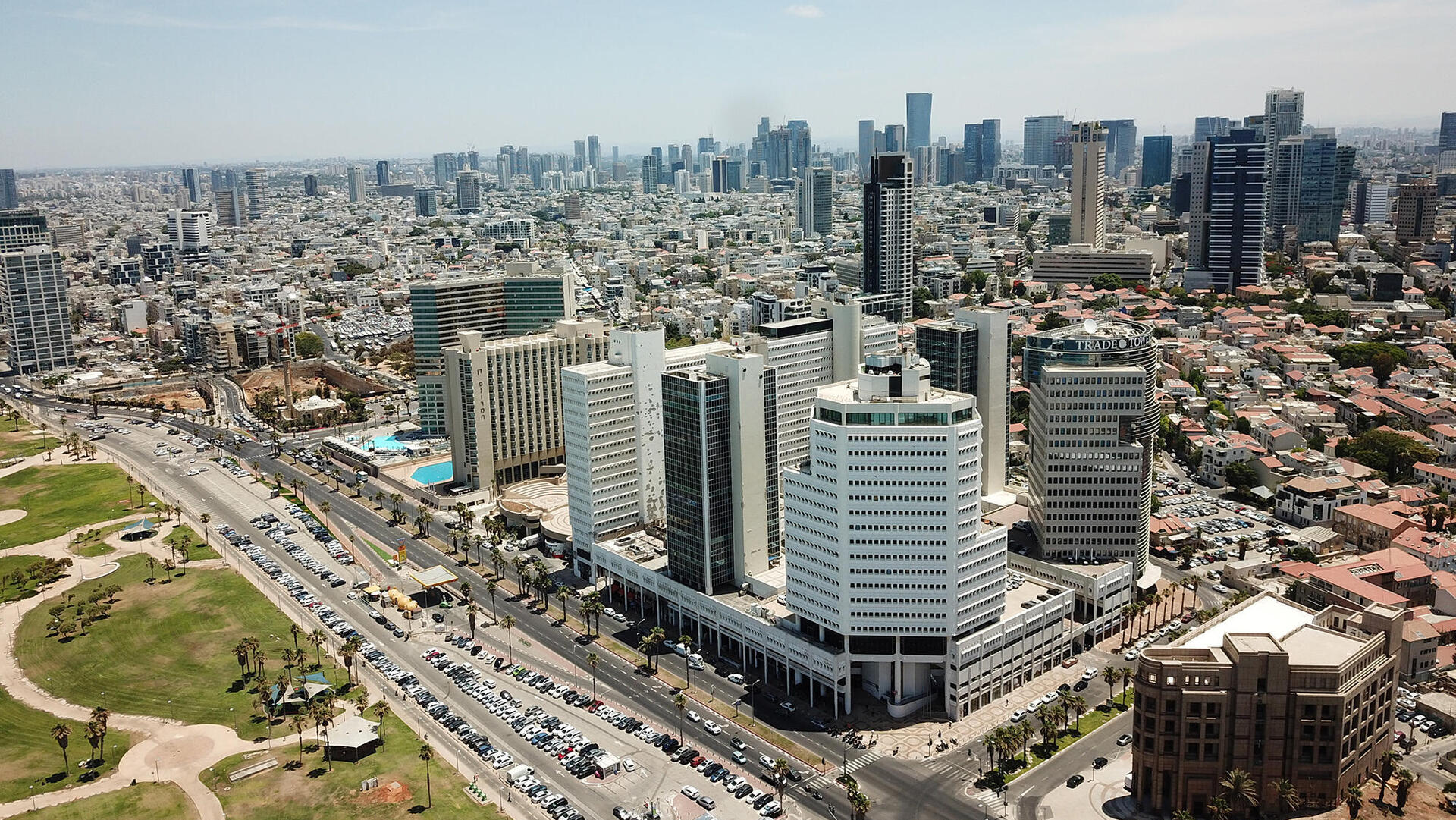 צילום אוויר של תל אביב