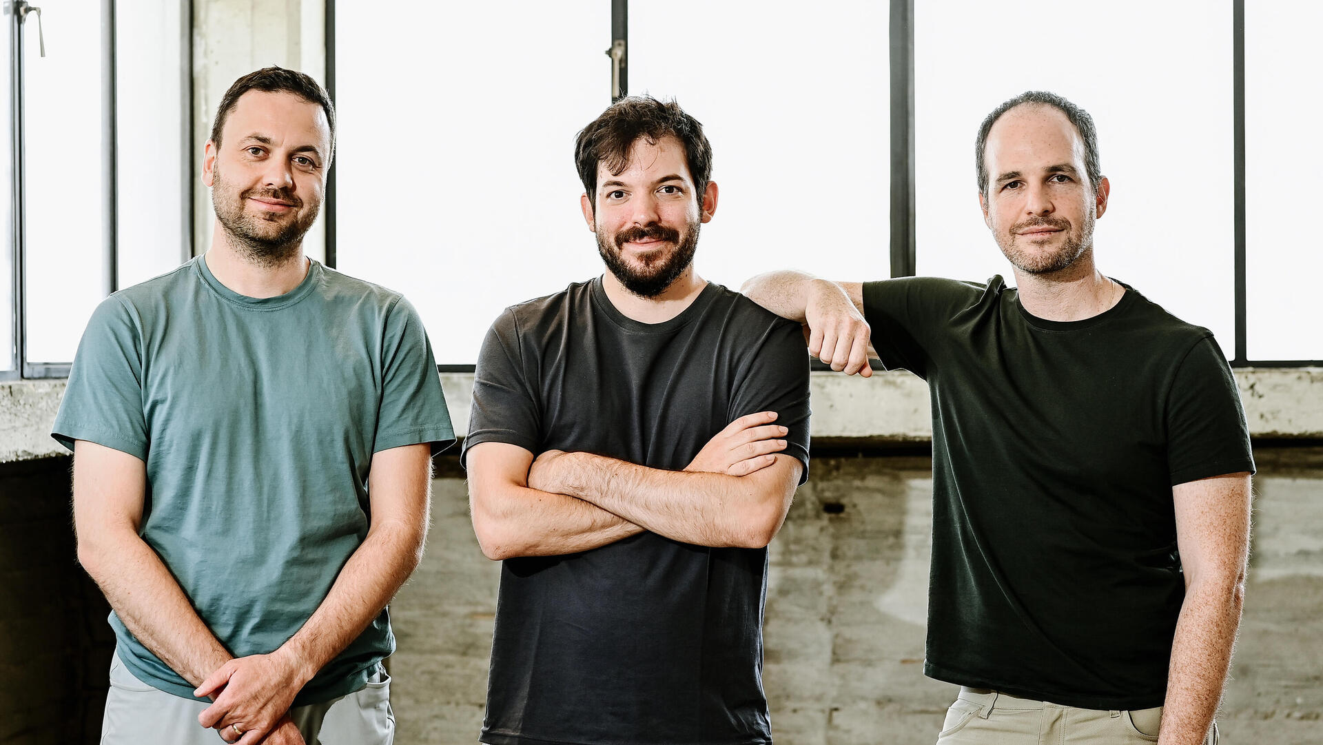 מייסדי Legion Security ליג'ן סקיוריטי מימין המנכ"ל עילי אברמוביץ אייל פישר ו מיכאל גלדישב