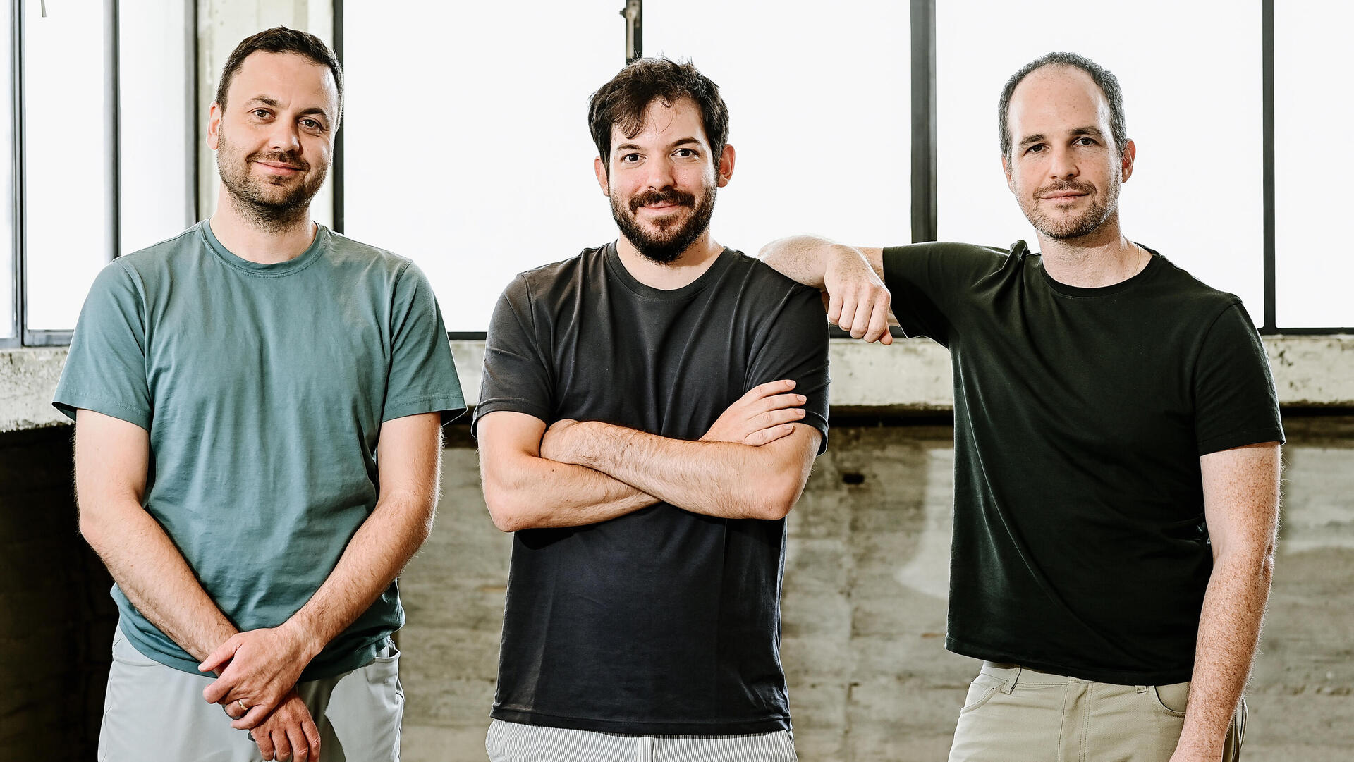 מייסדי Legion Security ליג'ן סקיוריטי מימין המנכ"ל עילי אברמוביץ אייל פישר ו מיכאל גלדישב