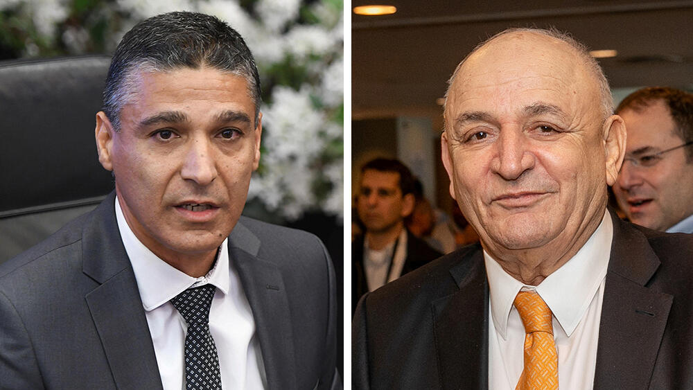 מימין יצחק תשובה בעל השליטה בדלק משה לארי מנכ"ל מזרחי טפחות