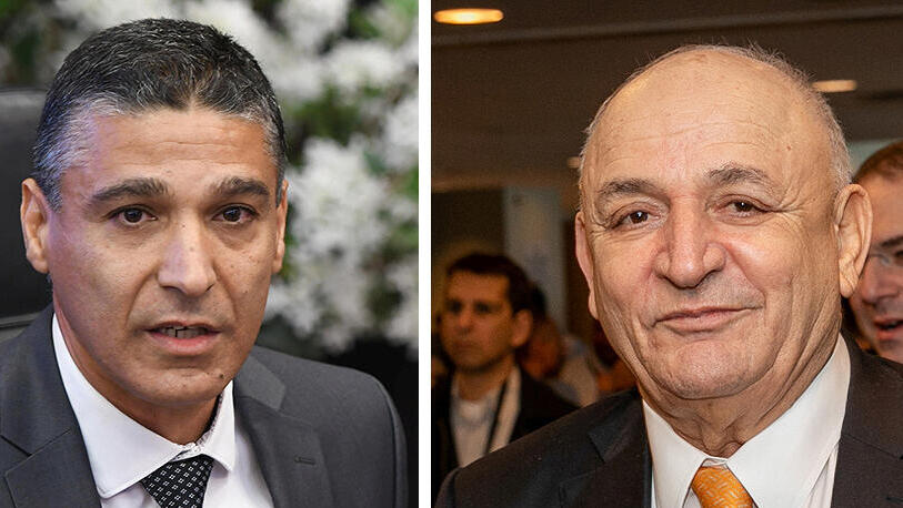 מימין יצחק תשובה בעל השליטה בדלק משה לארי מנכ"ל מזרחי טפחות