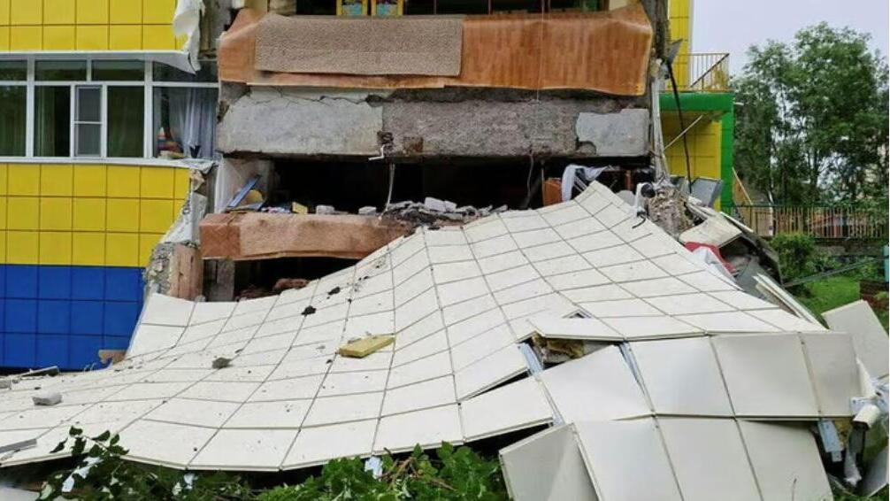 גן ילדים בקמצ'טקה יפן שניזוק ברעידת האדמה