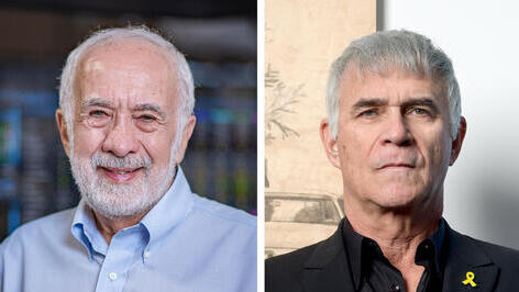 מימין ישי דוידי מייסד יושב ראש ו מנכל קרן ההשקעות פימי ו בני לנדא ממציא ה דיו ה אלקטרוני ו מ ראשוני תעשיית ה היי טק ה ישראלית