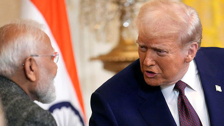 נשיא ארה"ב דונלד טראמפ וראש ממשלת הודו נרנדרה מודי