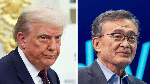 מימין ליפ בו טאן מנכ"ל אינטל ו דונלד טראמפ