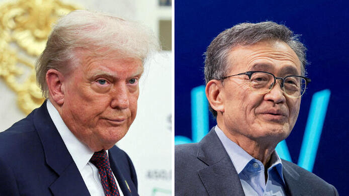 ליפ בו טאן מנכ"ל אינטל והשותף החדש נשיא ארה"ב דונלד טראמפ (Photos: REUTERS/Laure Andrillon REUTERS/Jonathan Ernst ) מימין ליפ בו טאן מנכ"ל אינטל ו דונלד טראמפ