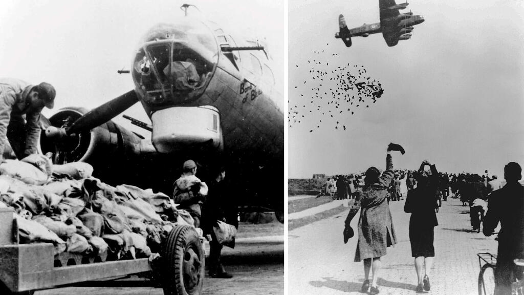 הטלת סיוע במערב הולנד (צילום: IWM) הקברניט מטוס תובלה סיוע הומניטרי