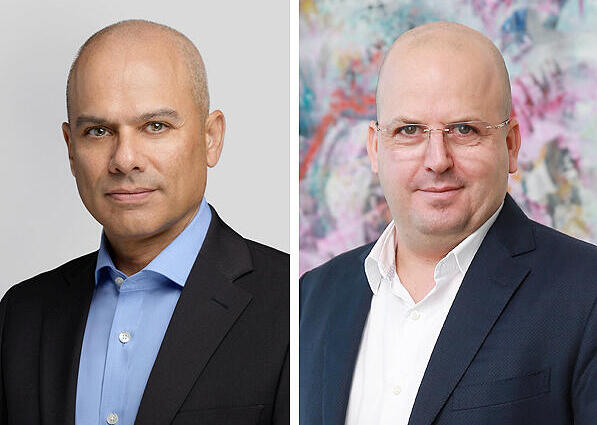 מימין מנכ"ל אנרג'יקס אסא לוינגר ומנכ"ל בנק הפועלים ידין ענתבי