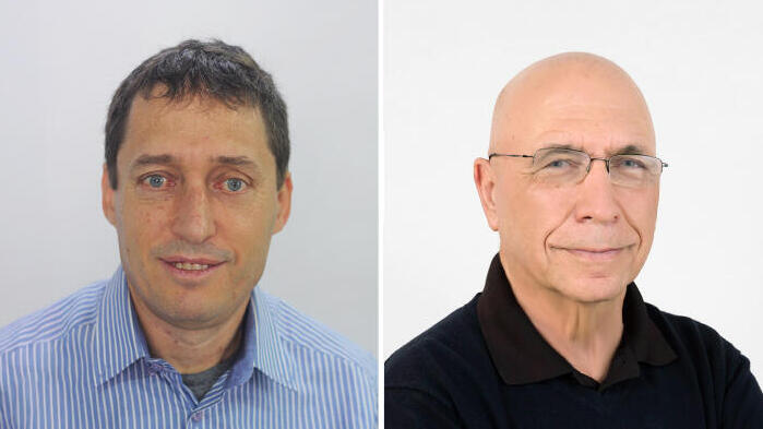 מימין פרופ' צבי אקשטיין ו סני זיו מכון אהרון