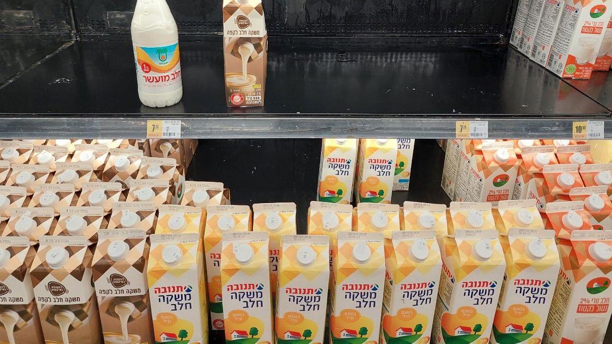 מדפי חלב ב סופר ב גבעתיים 13.8.25