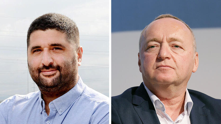 מימין יו"ר נמל אשדוד שאול שניידר ומנהל רשות החברות רועי כחלון