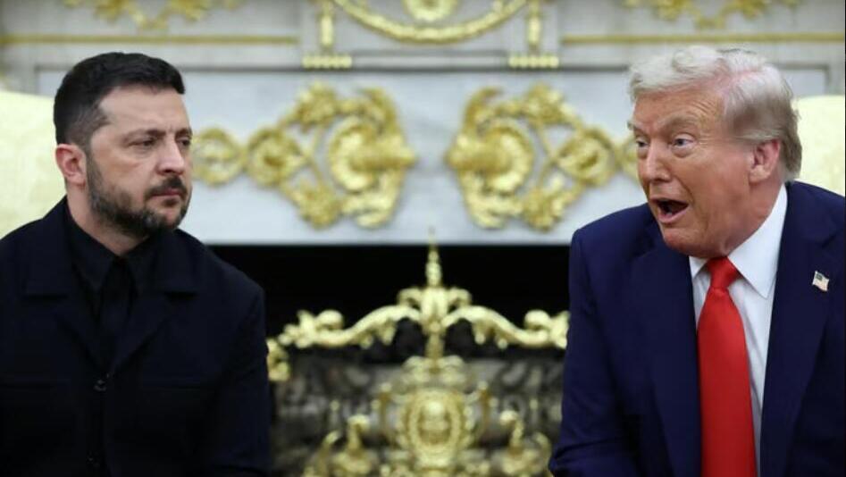 טראמפ וזלנסקי בפגישתם בבית הלבן, הערב