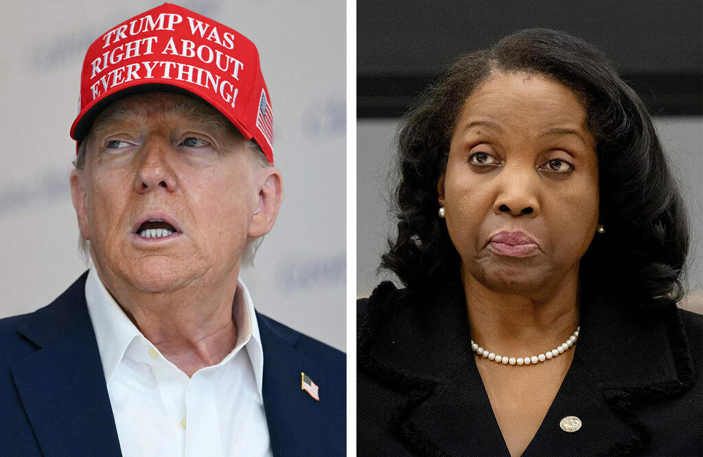 מימין ליסה קוק מושלת הפדרל ריזרב ונשיא ארה"ב דונלד טראמפ