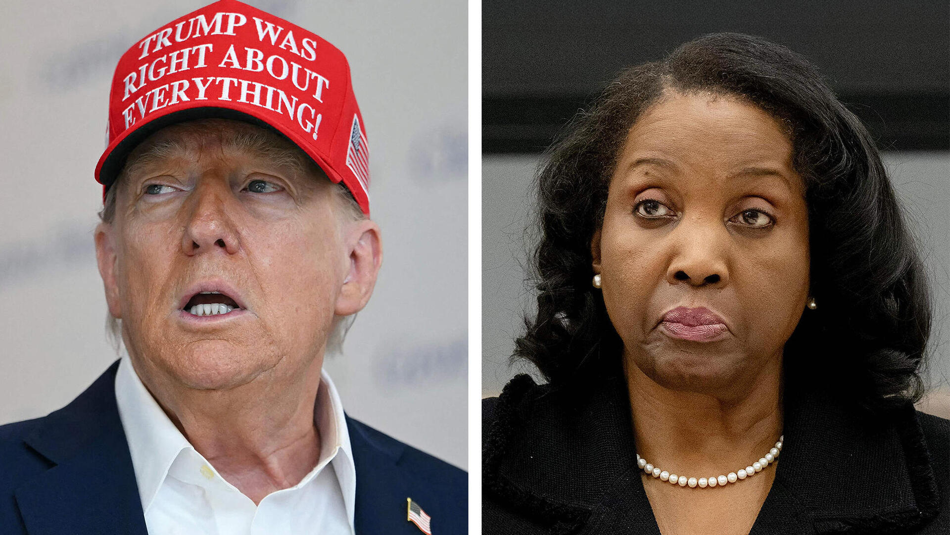 מימין ליסה קוק מושלת הפדרל ריזרב ונשיא ארה"ב דונלד טראמפ