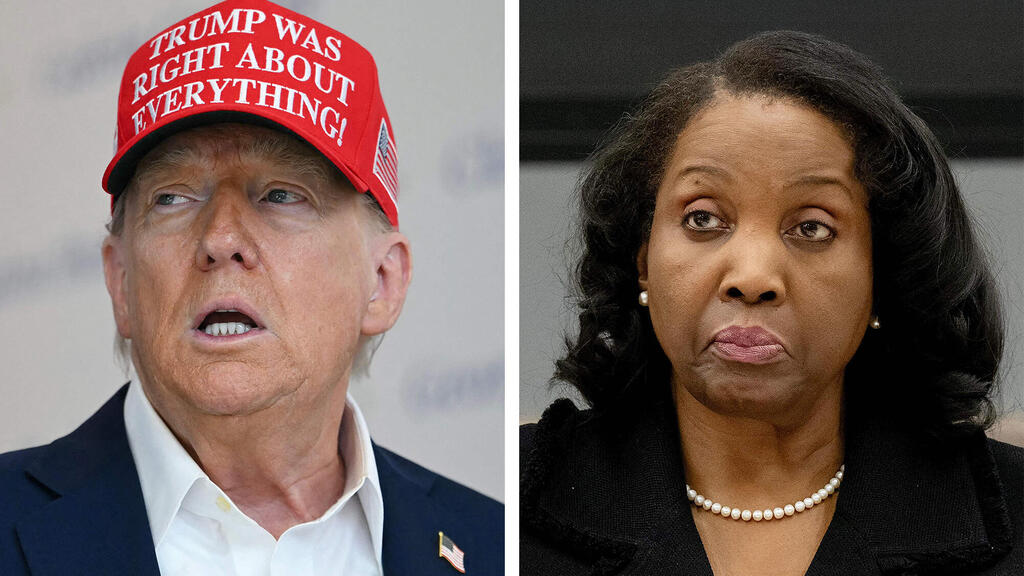 מימין ליסה קוק מושלת הפדרל ריזרב ונשיא ארה"ב דונלד טראמפ