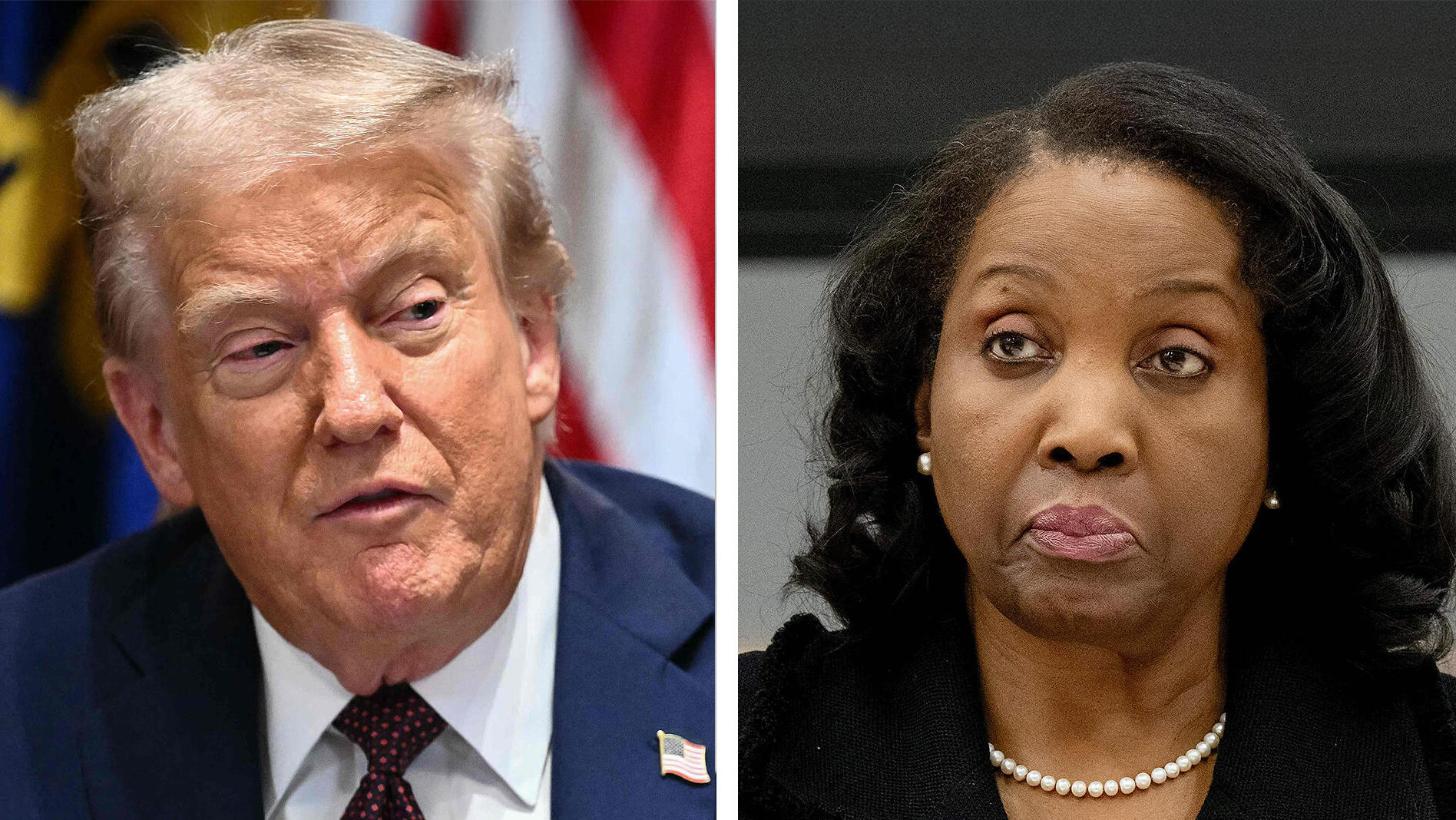 מימין ליסה קוק מושלת הפדרל ריזרב ונשיא ארה"ב דונלד טראמפ