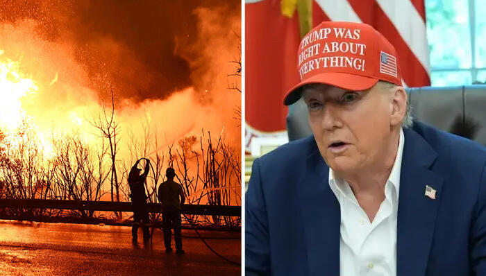 דונלד טראמפ שריפה