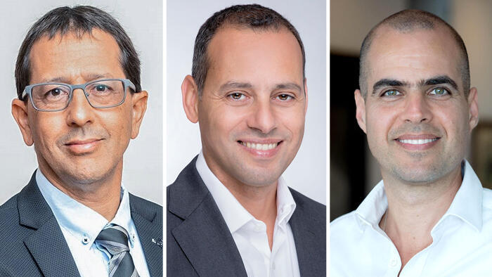 מימין: מיכאל קלמן, מנכ"ל מנורה מבטחים; אייל בן סימון, מנכ"ל הפניקס; וניר כהן, מנכ"ל הראל ביטוח (צילומים: נטי לוי, ענבל מרמרי, טל שחר) מנכ"ל מנורה מבטחים מיכאל קלמן מנכ"ל קבוצת הפניקס אייל בן סימון ומנכ"ל הראל ביטוח ניר כהן