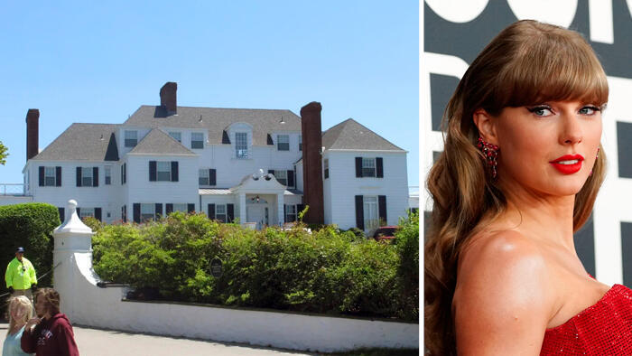 טיילור סוויפט והבית שלה בווץ' היל ברוד איילנד (צילום: Dave Collins / AP Jordan Strauss/ AP) טיילור סוויפט והבית שלה ב ווץ' היל ב רוד איילנד