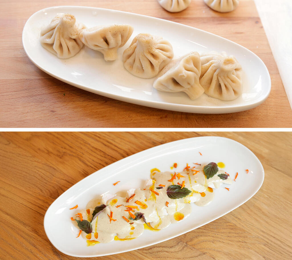 פנאי  חיניקלי למעלה ו סציבי חזה עוף באגוזים