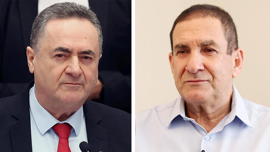 מימין יו"ר הוועדה לבחינת עתיד גל"צ יפתח רון טל ושר הביטחון ישראל כץ