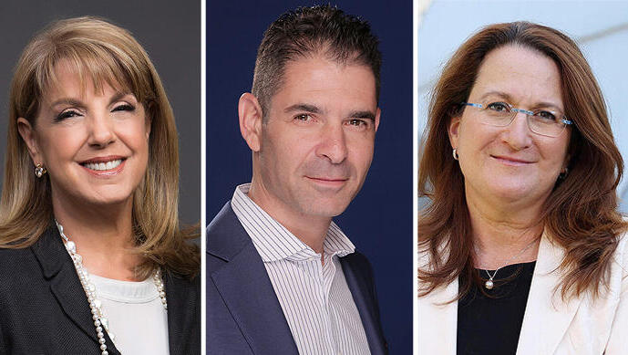 מימין דנה עזריאלי יו"ר קבוצת עזריאלי ליאורה עופר יו"ר מליסרון ו חי גאליס מנכ"ל ביג