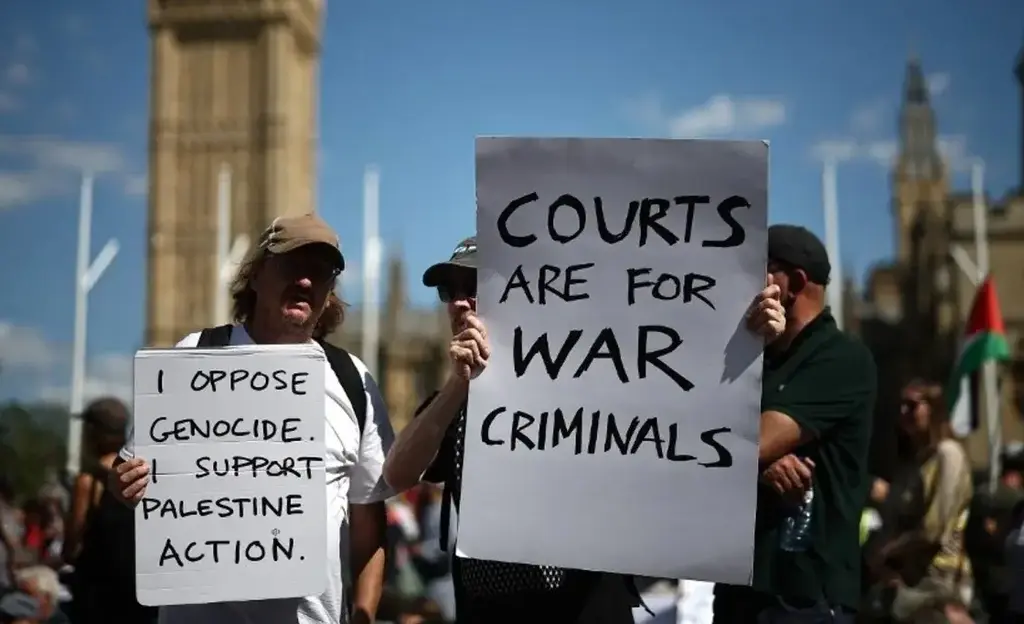 הפגנת תמיכה בקבוצת פלסטין אקשן בלונדון