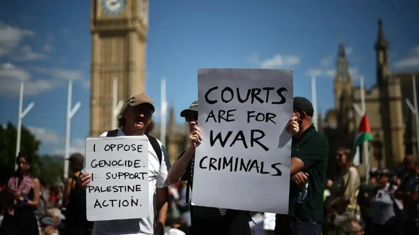 הפגנת תמיכה בקבוצת פלסטין אקשן בלונדון