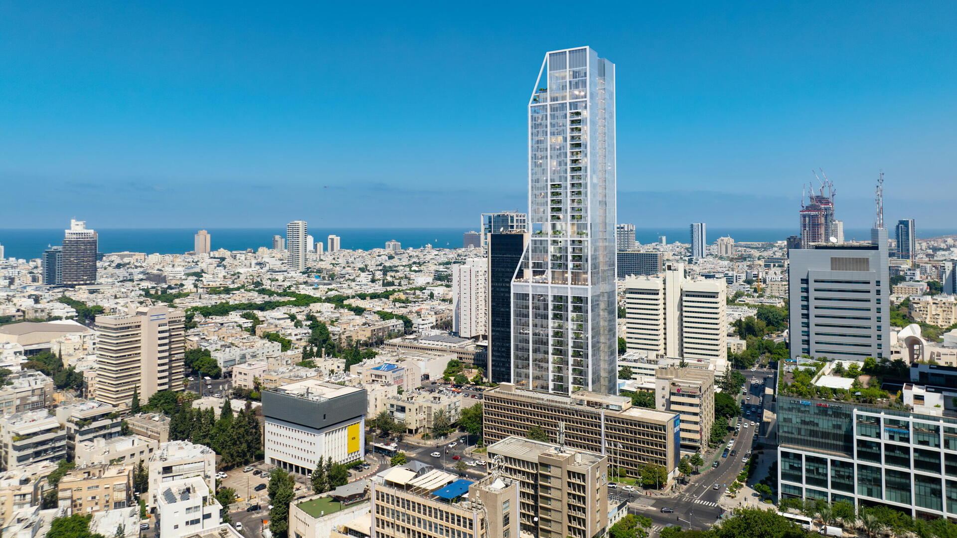 הדמיה מגדל ישראל קנדה ב חניון דובנוב רחוב לאונרדו דה וינצ'י