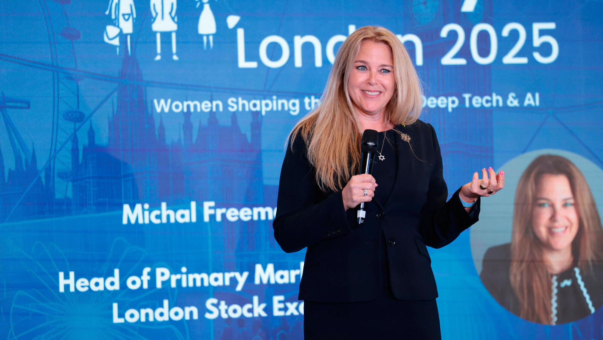 ועידת לונדון - אירוע יזמיות מיכל פרימן-שור ראש תחום השווקים בישראל בורסת לונדון