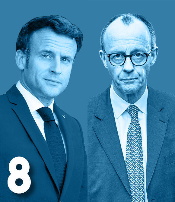 מגזין 100 משפיעים ומשפיעות 2025 עמנואל מקרון ו פרידריך מרץ