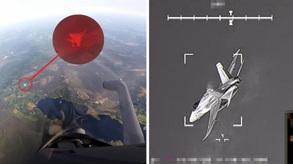 מימין: F18 בכוונת הראפאל, F15 בכוונת הראפאל (צילום: Armée de l'air et de l'espace) הקברניט ראפאל נאט"ו קרב אוויר