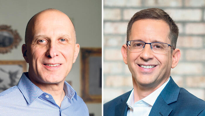 NICE Chairman David Kostman (left), former CEO Barak Eilam 