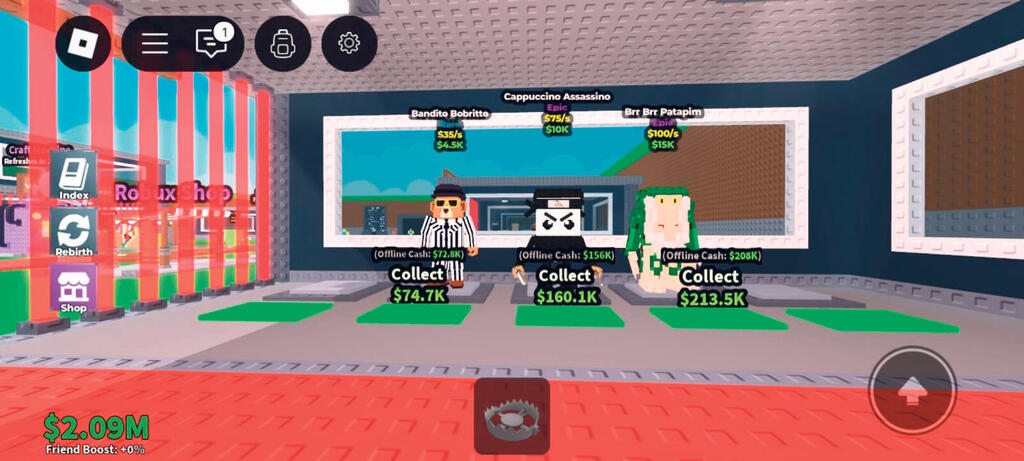 המשחק Steal the Brainrot. תרבות אינטרנטית שהתגלגלה במהירות לתעשיית הגיימינג (צילום מסך) משחק the Steal Brainrot