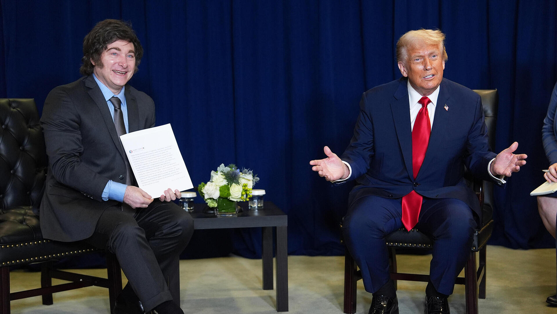 נשיא ארה"ב דונלד טראמפ ונשיא ארגנטינה חאבייר מיליי ב 23.9.25