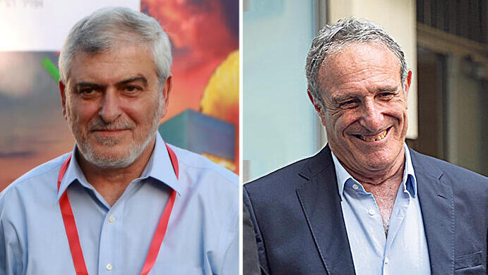 ראובן קרופיק יו"ר הפועלים היוצא ו דב קוטלר המנכ"ל לשעבר