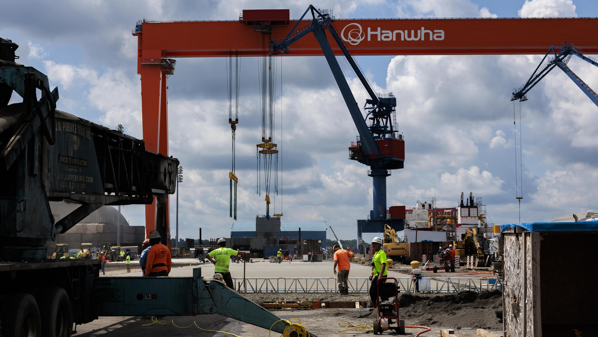 מספנה של Hanwha Philly חברה בת אמריקאית של Hanwha Ocean הקוריאנית בפילדלפיה ארה"ב