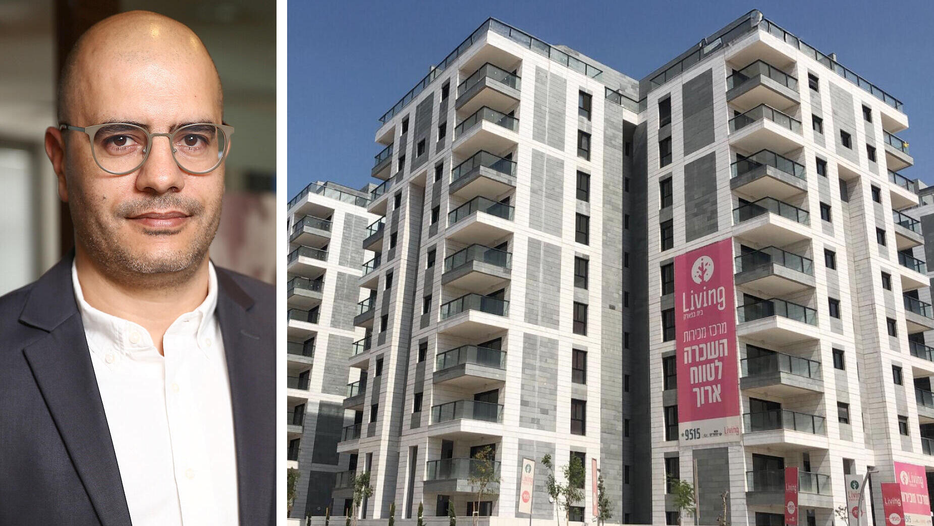 ערן ענבים מנכ"ל אזורים ליבינג לצד פרוייקט בית בפארק אור יהודה אזורים LIVING ליבינג שכיירות נדל"ן