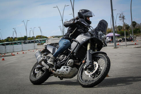 Shoval Eidan on her motorbike. 