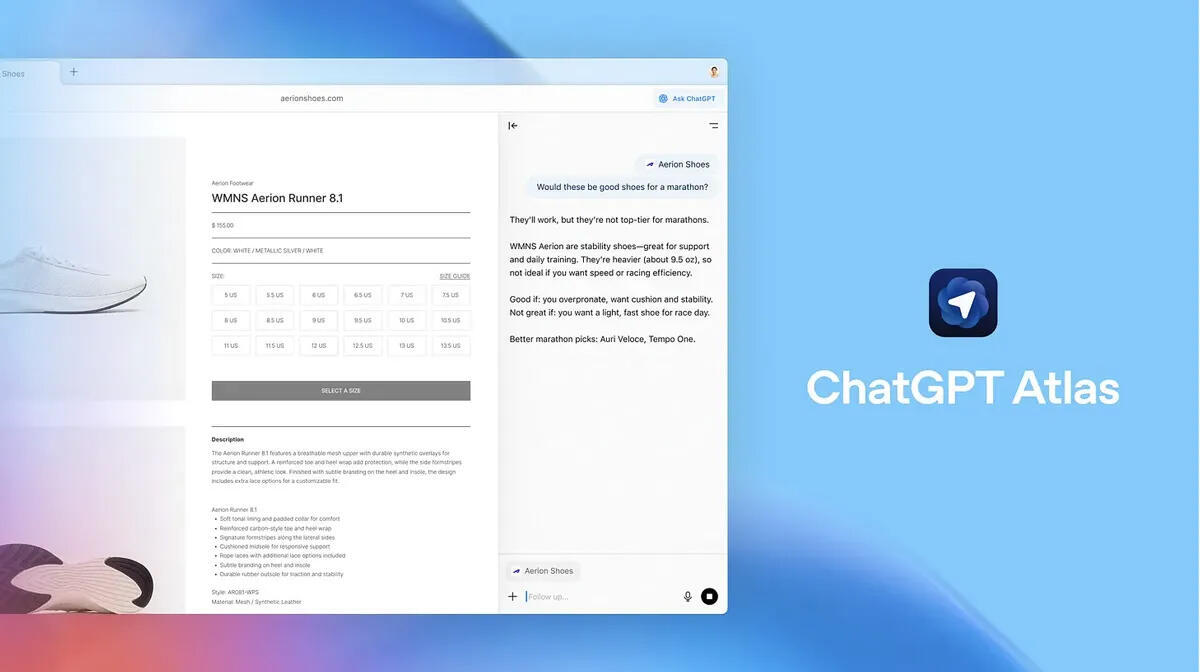 ChatGPT דפדפן אטלס של OpenAI